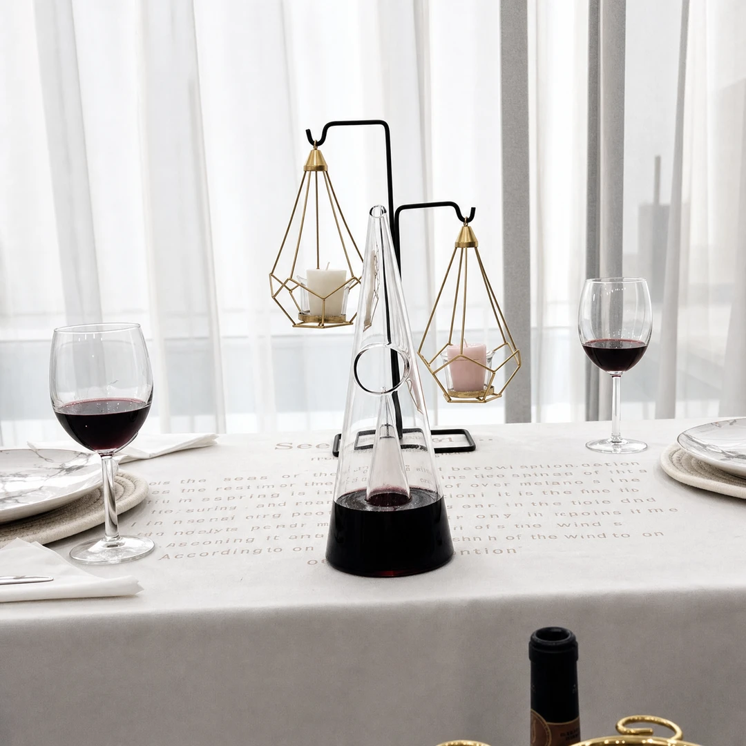 Handblown Waterfall Wine Decanter