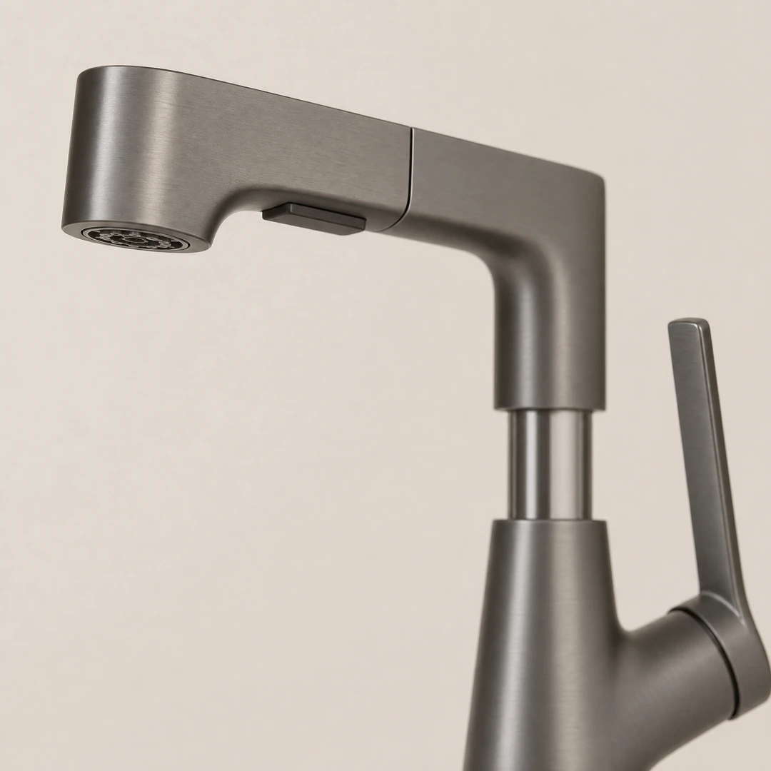 Height Adjustable Pull-Out Multi-Function Faucet - Close-Up Detail