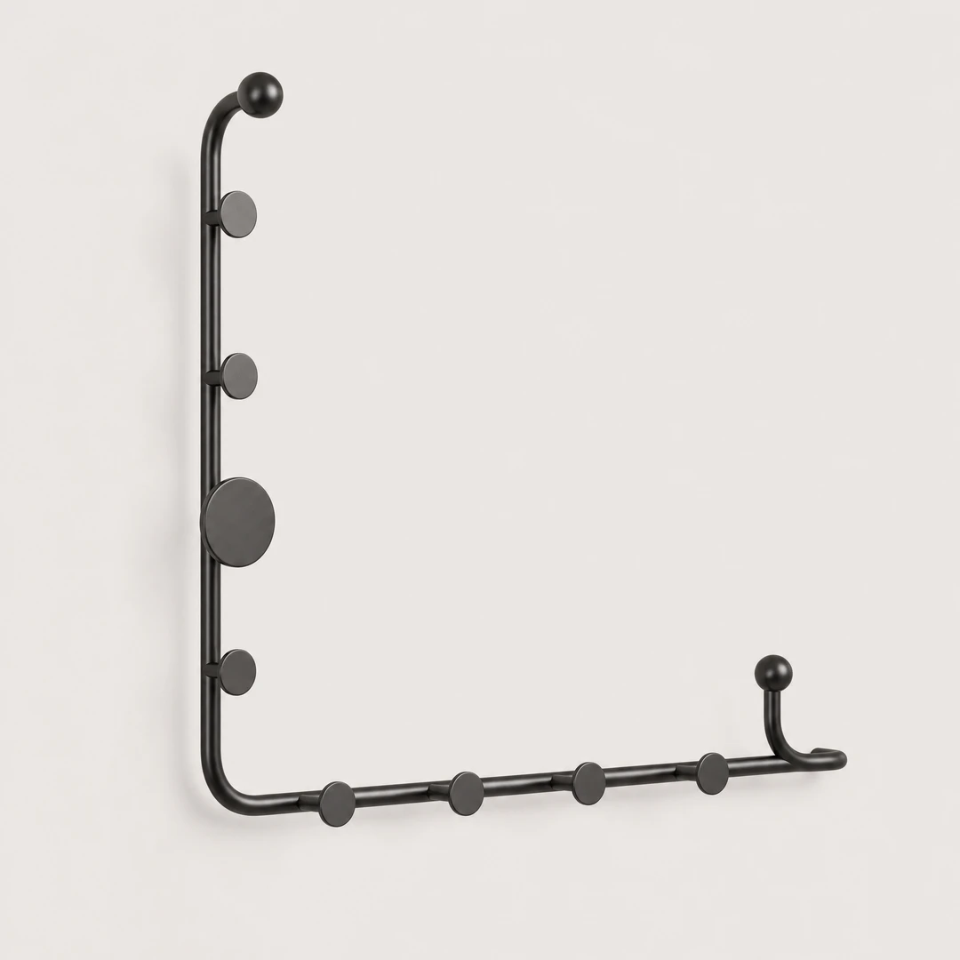 Single Tube Steel Coat Rack - Black product shot