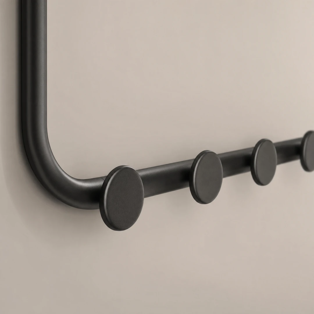Single Tube Steel Coat Rack - Hook detail closeup