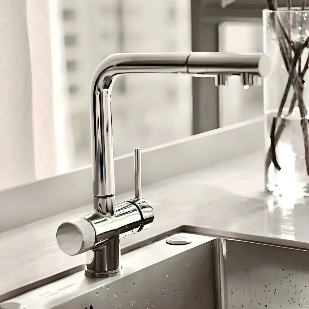 Modern Brass 3-in-1 Kitchen Faucet