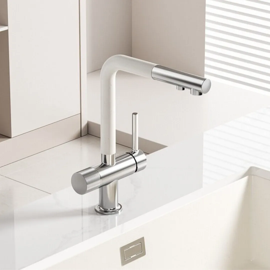 Modern Brass 3-in-1 Kitchen Faucet