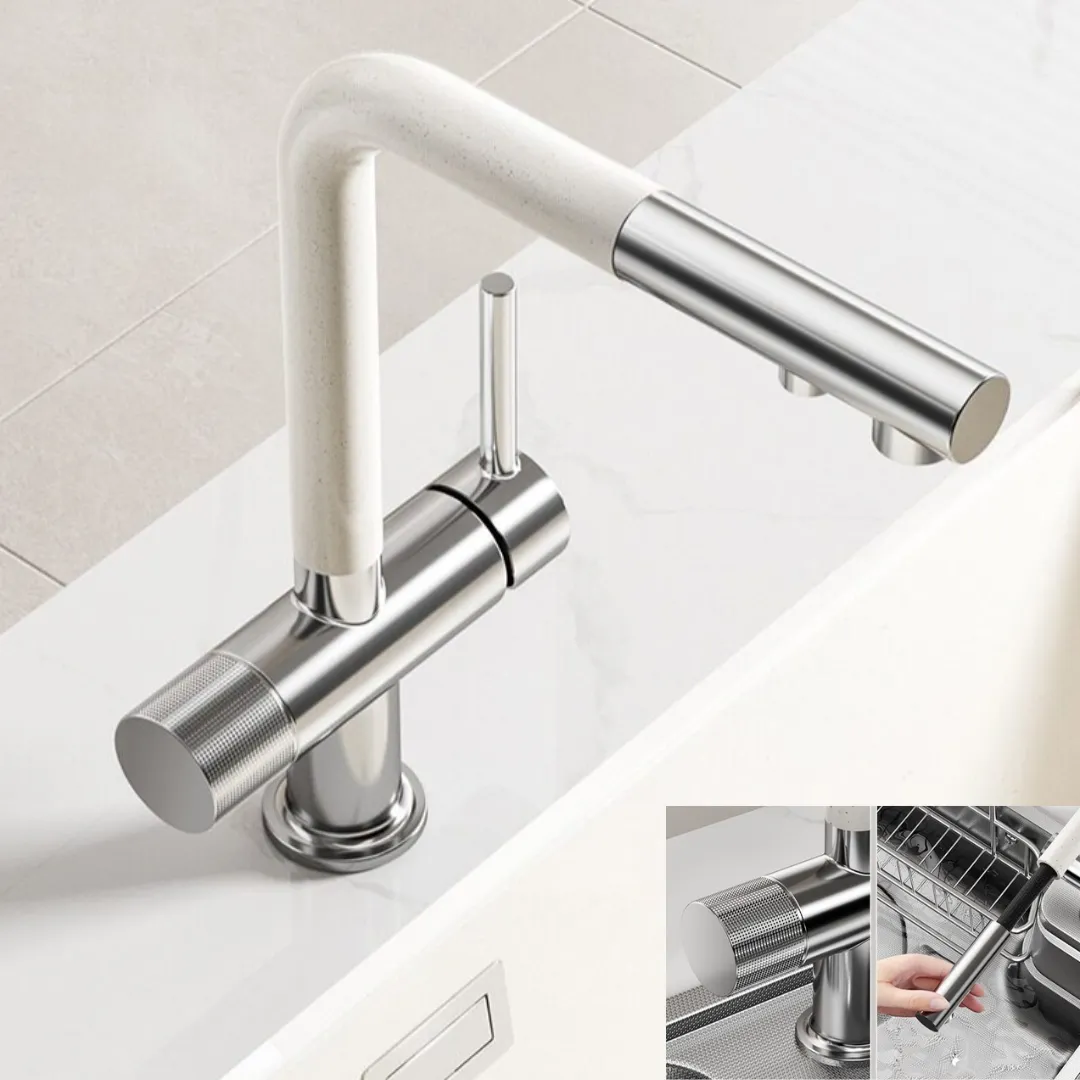 Modern Brass 3-in-1 Kitchen Faucet