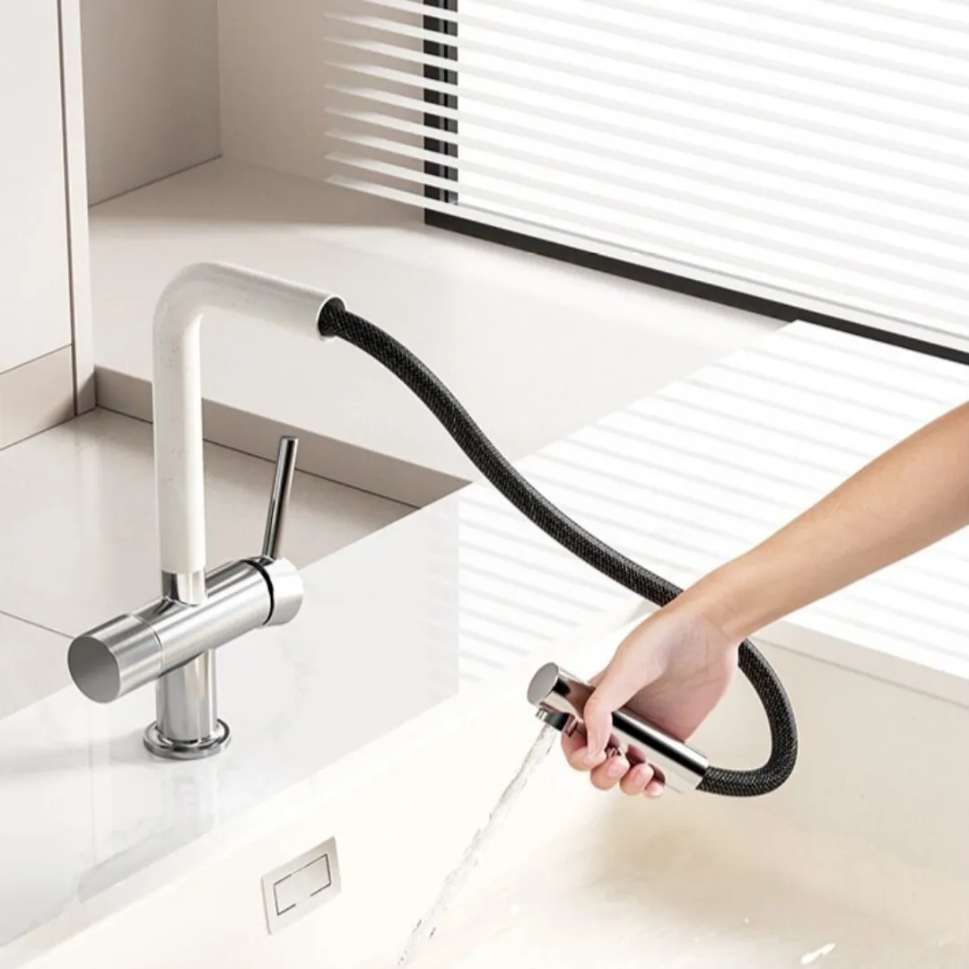 Modern Brass 3-in-1 Kitchen Faucet