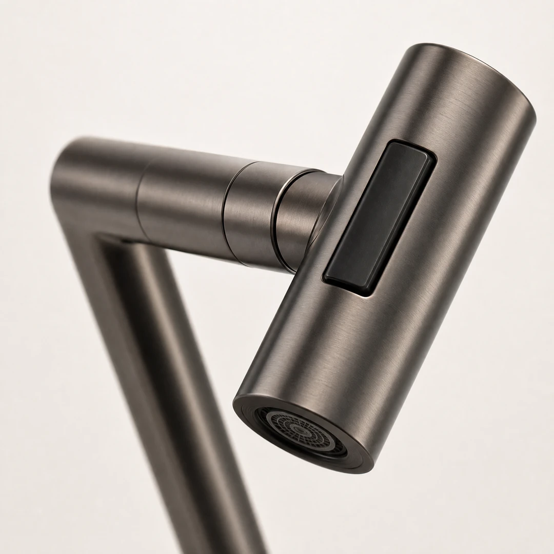 All-Copper Rotatable Basin Faucet - Spout Detail