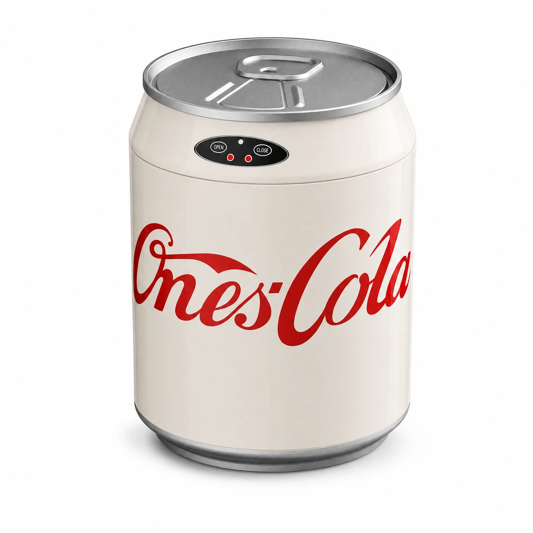 Coke Can Style Smart Trash Can - Angle View
