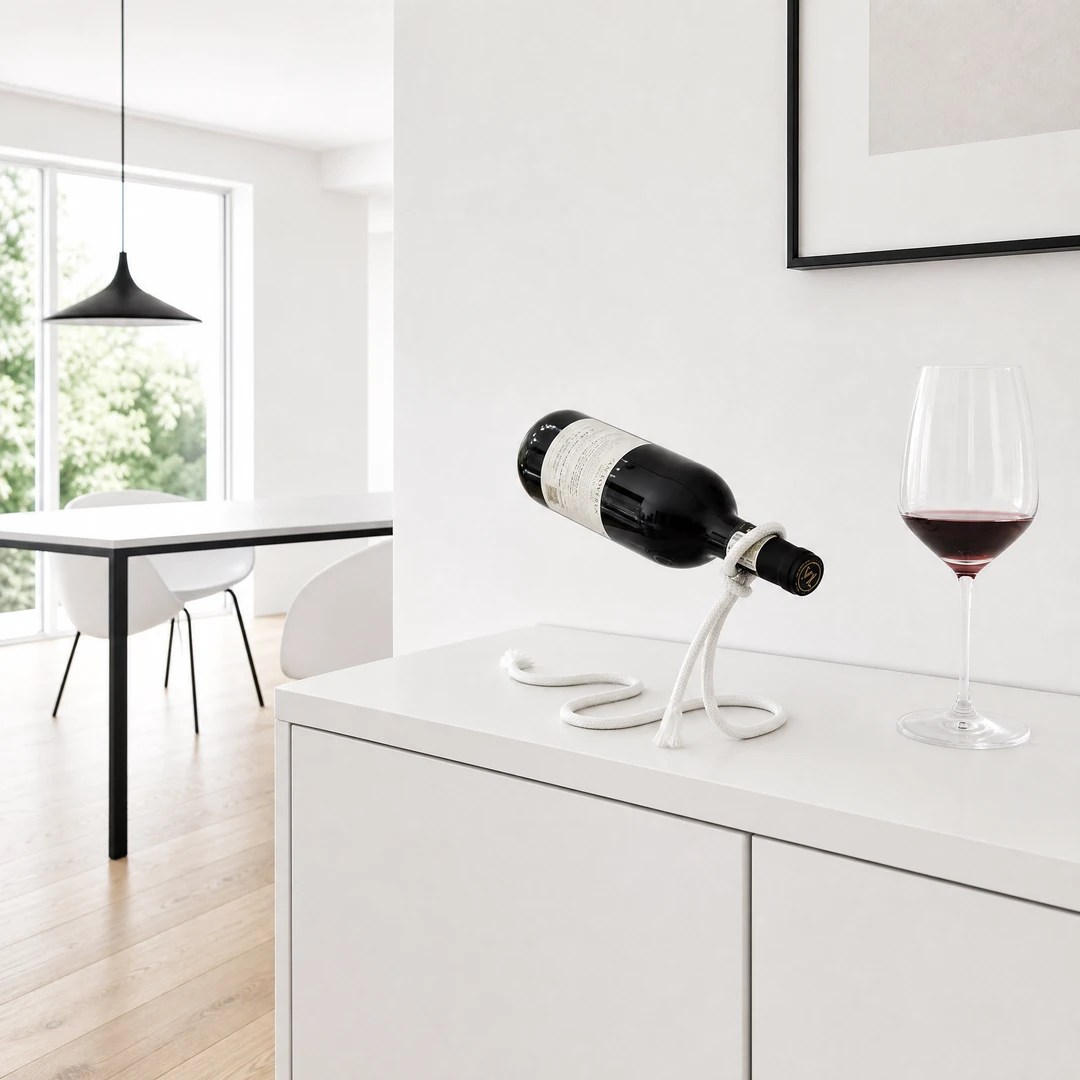 Magic Rope Wine Rack - Dining Room Scene