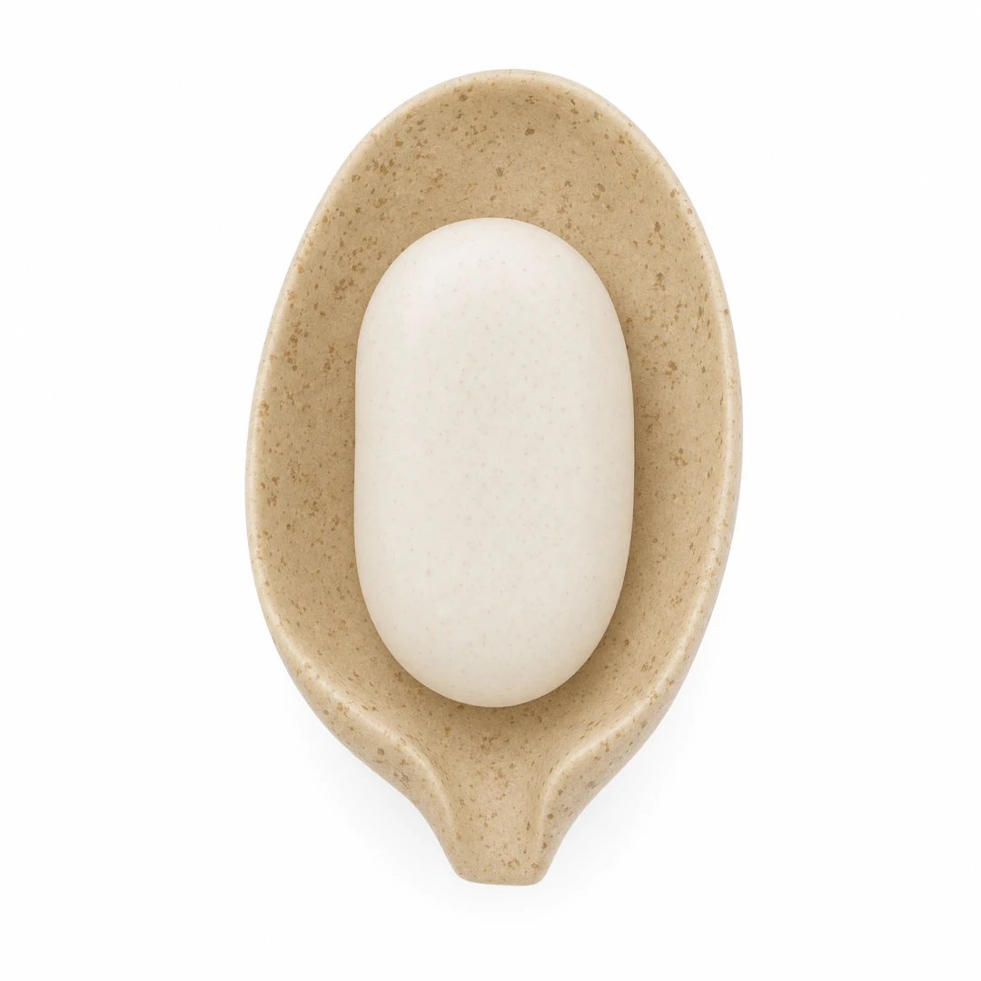 Travertine Lotus Soap Dish - Top view