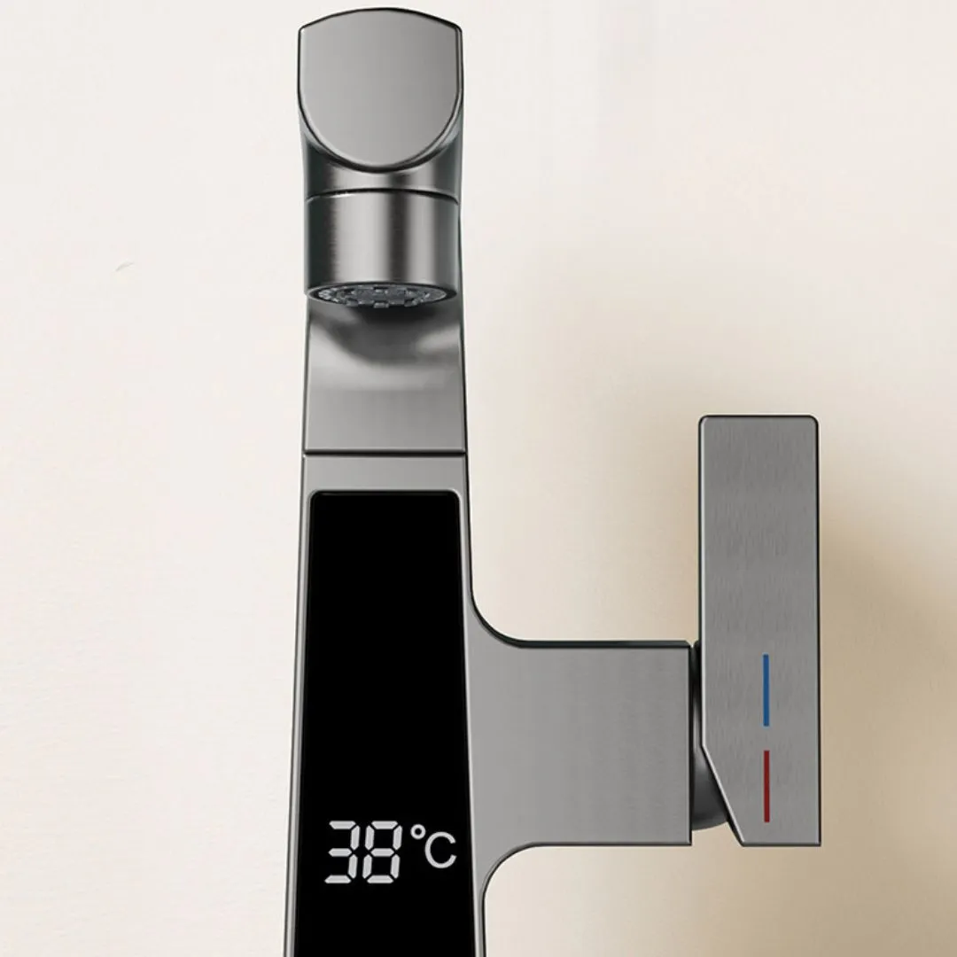 Pull-Out Basin Faucet with LED Display