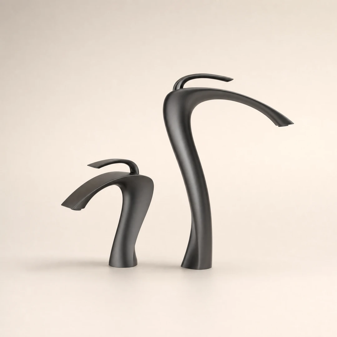 Brass Basin Faucet - Tall and short size comparison