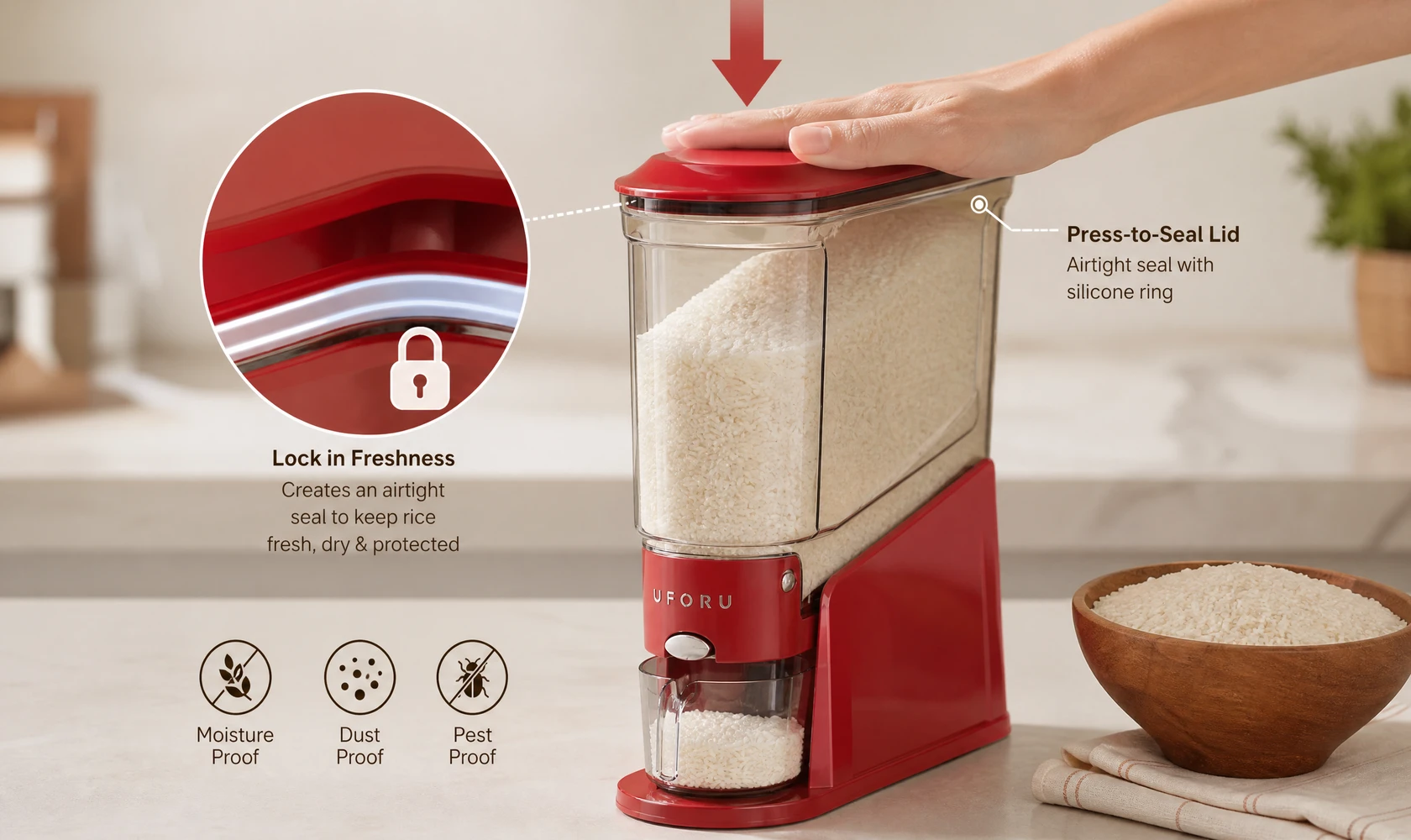 Airtight Press-Seal Lid