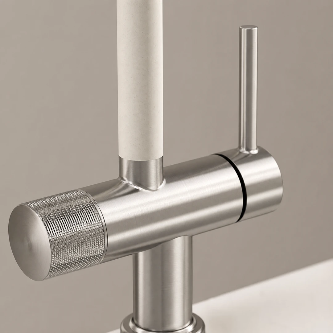Modern Brass 3-in-1 Kitchen Faucet - Body Detail