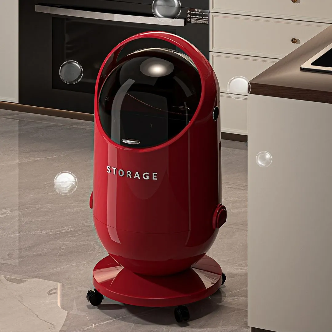 Round Wheeled Trash Can