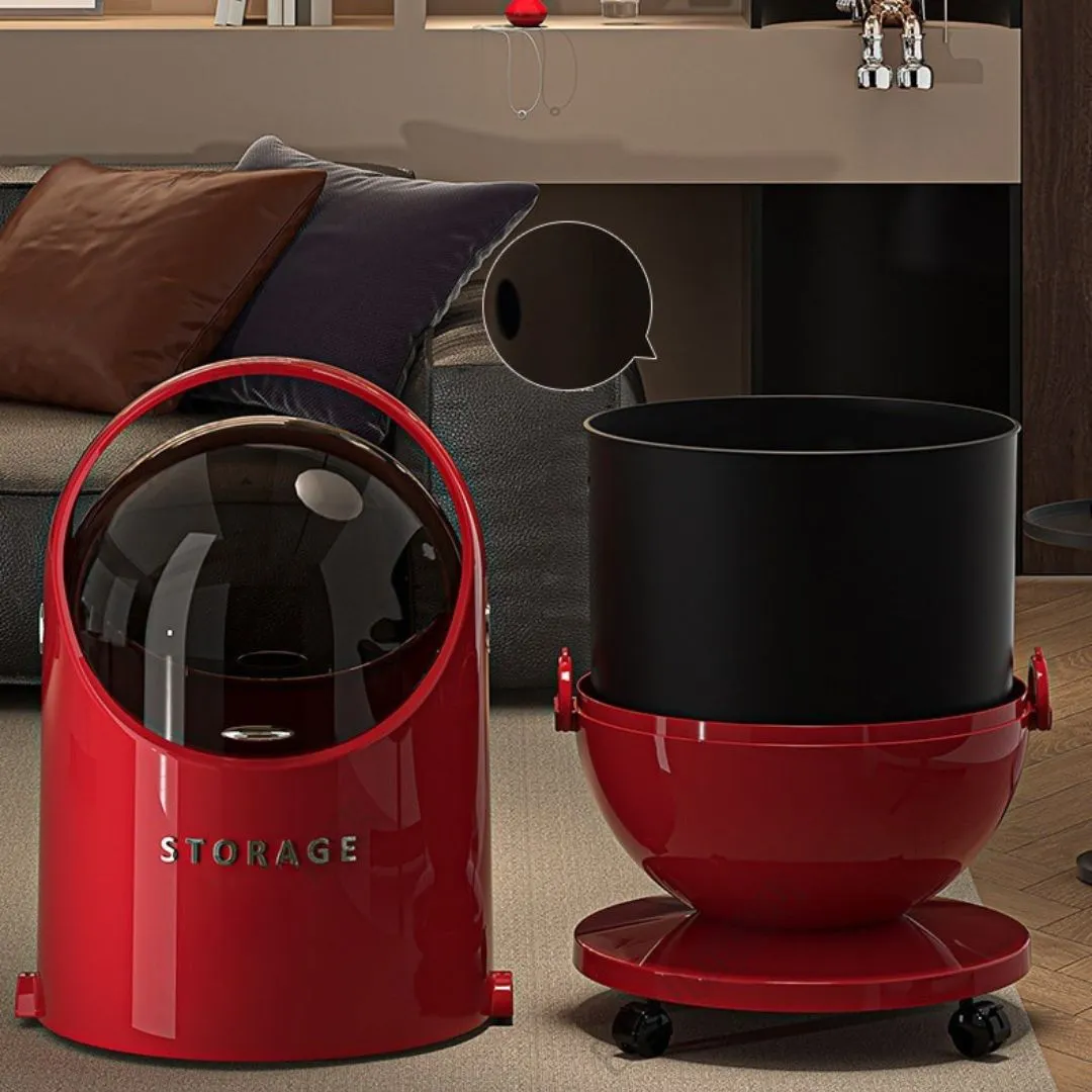 Round Wheeled Trash Can