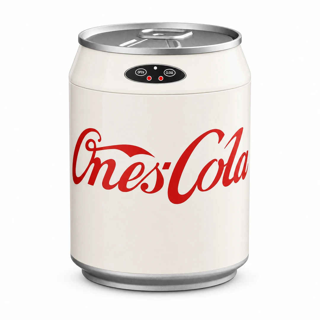 Coke Can Style Smart Trash Can - Front View