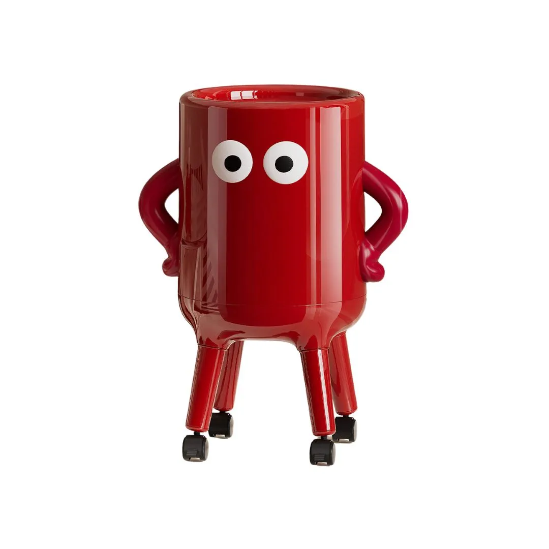 Tall Rolling Trash Can with Lid