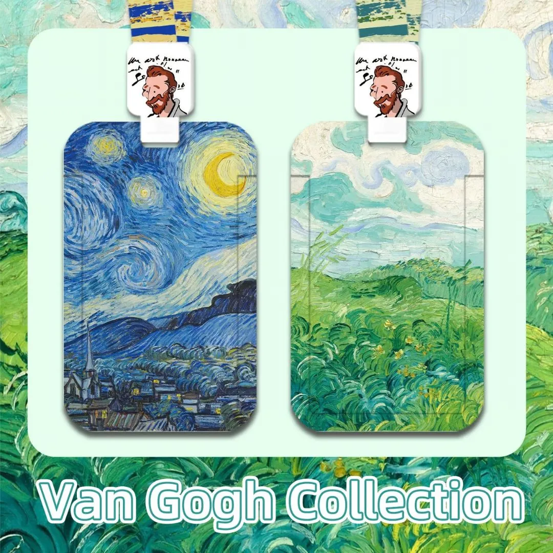 Van Gogh Embossed Card Holder with Lanyard