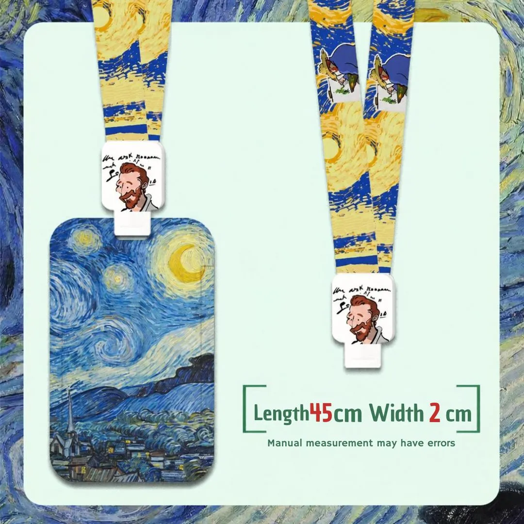 Van Gogh Embossed Card Holder with Lanyard