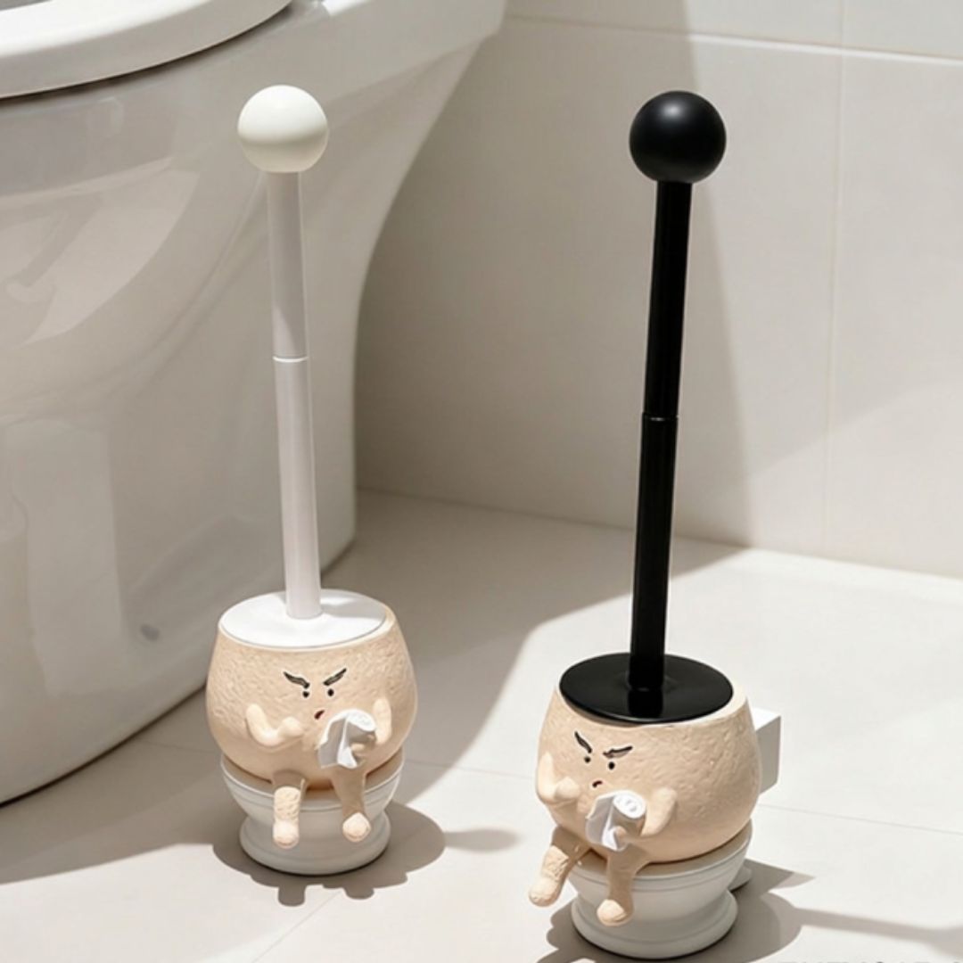Whimsical Mini Toilet-Shaped Toilet Brush