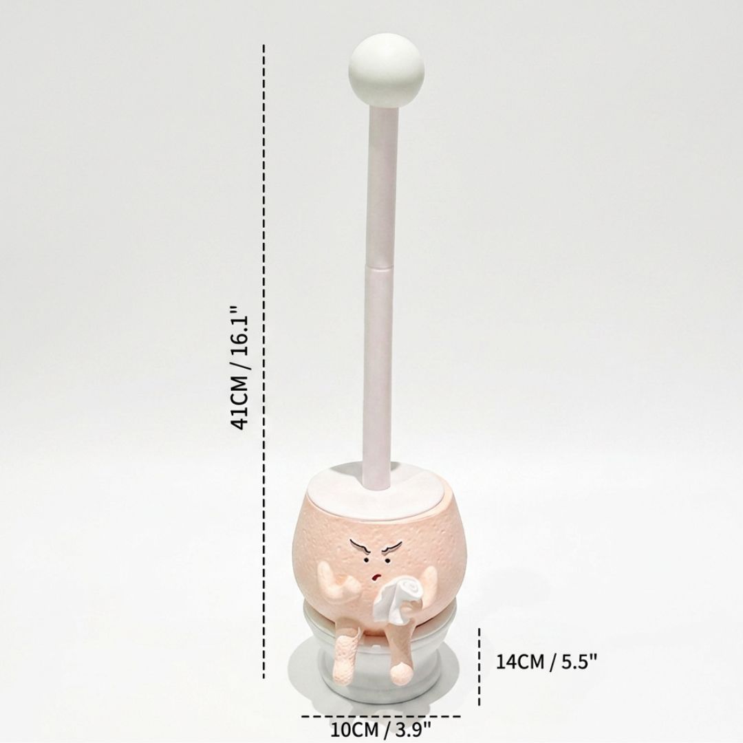Whimsical Mini Toilet-Shaped Toilet Brush