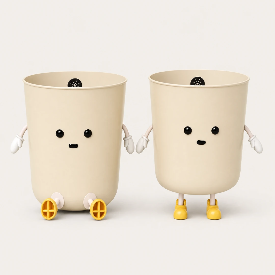 Cartoon Creative Trash Can - Set of 2 Comparison