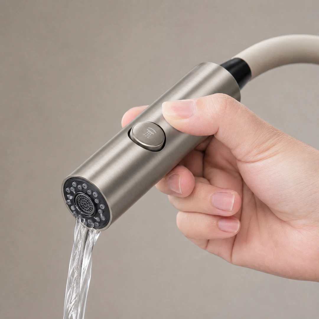 Modern Brass 3-in-1 Kitchen Faucet - Pull-out Head
