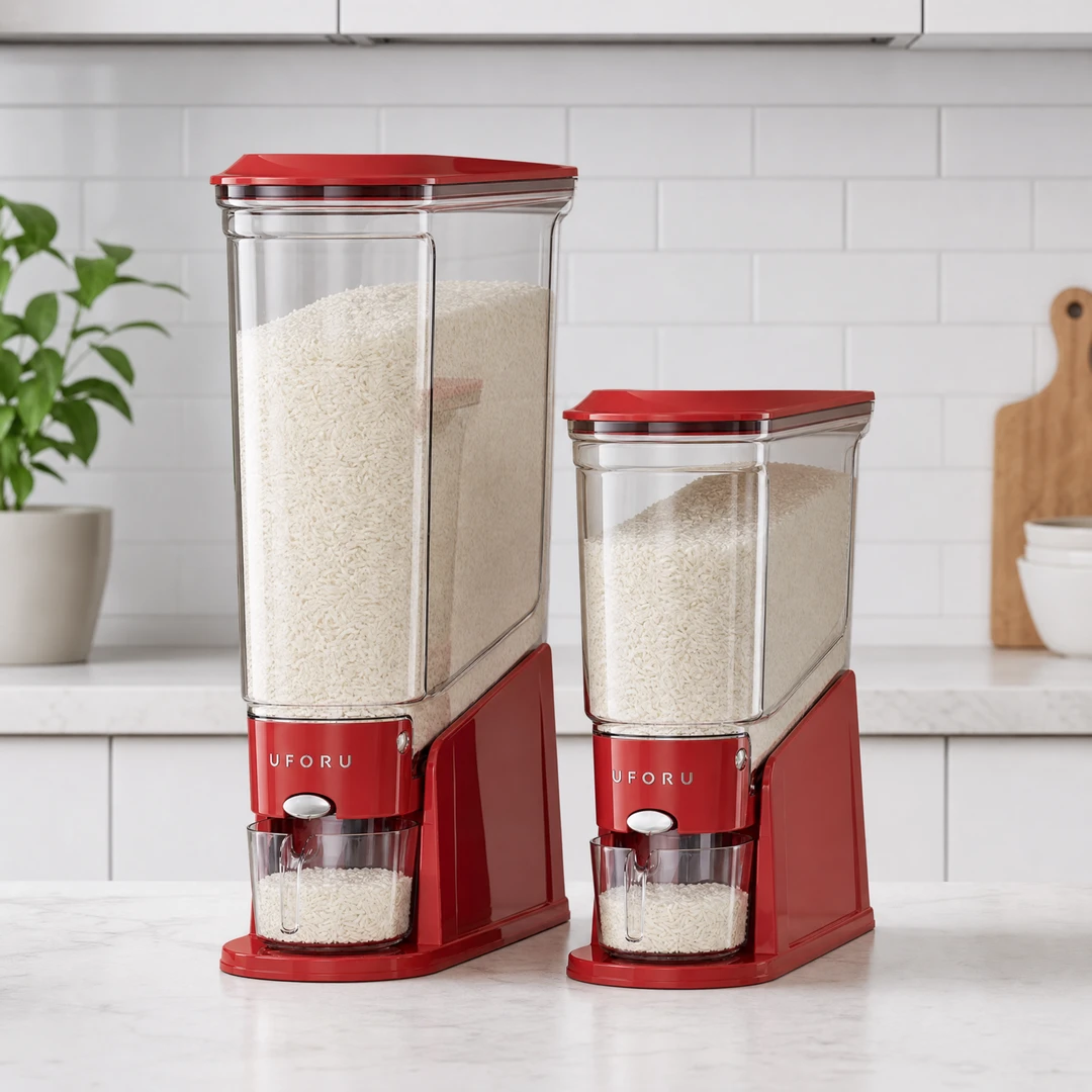 Slim Press-Seal Rice Storage Bin - Large and Small Comparison