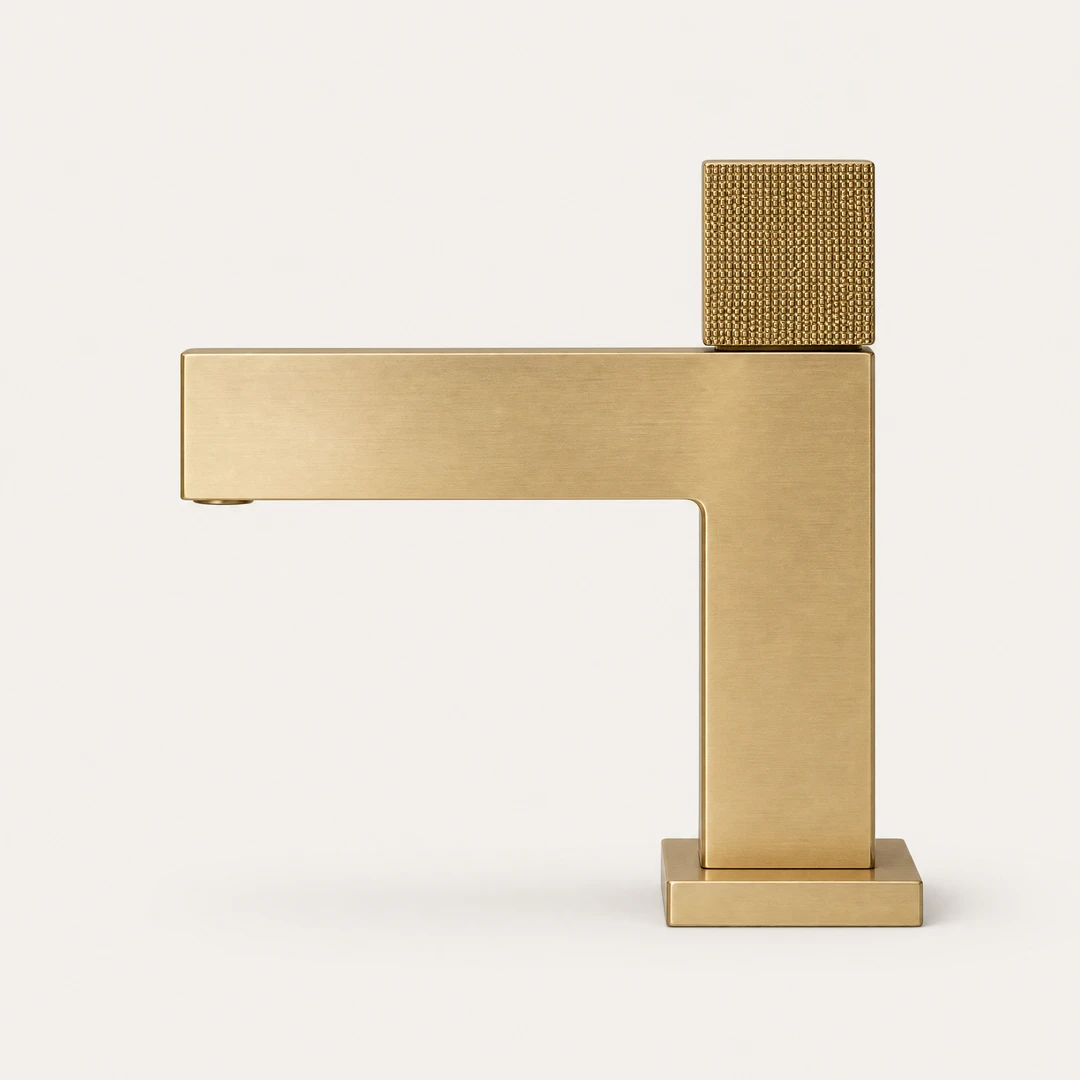 Brushed Gold Basin Faucet - Hero Front View