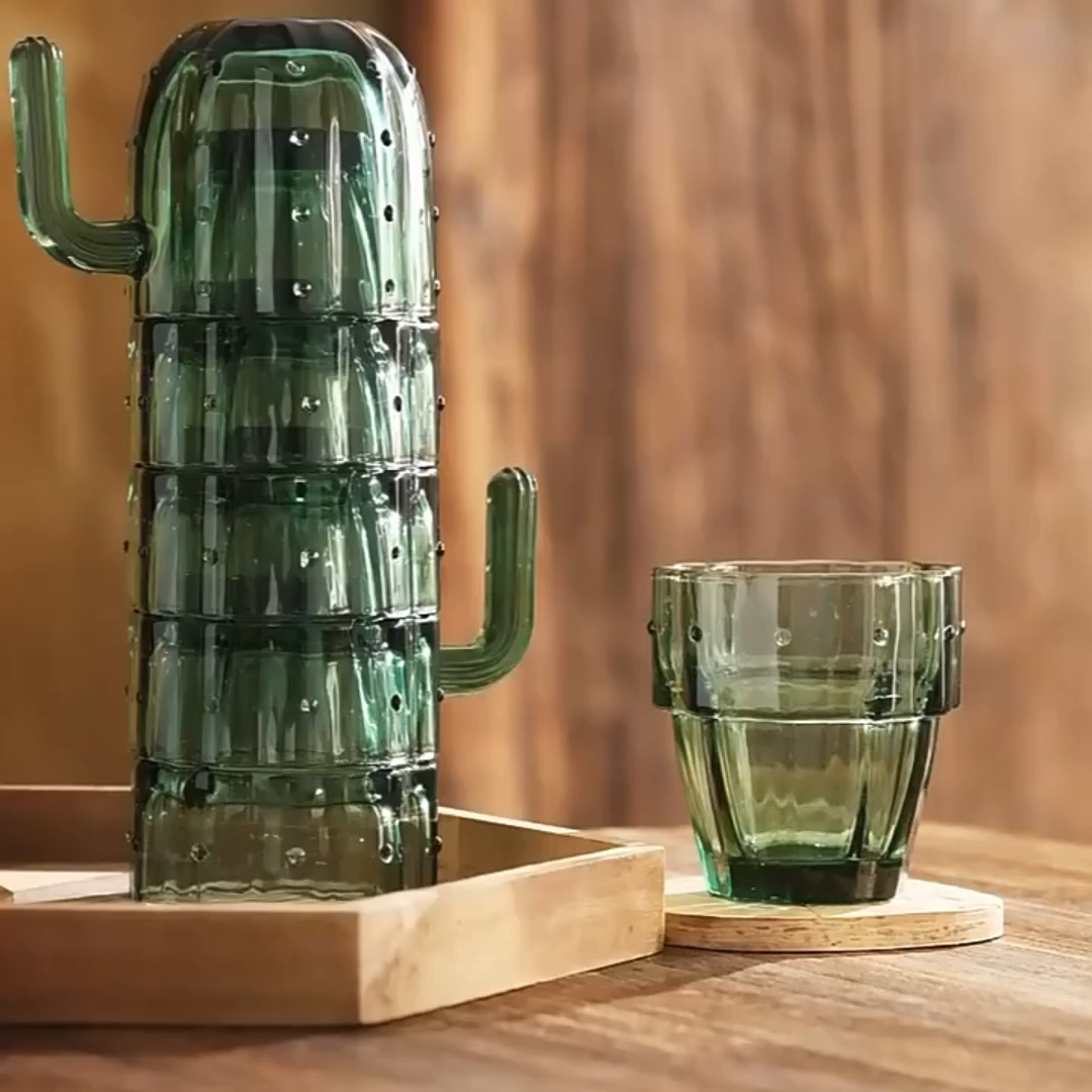 Cactus Glass Cup Set