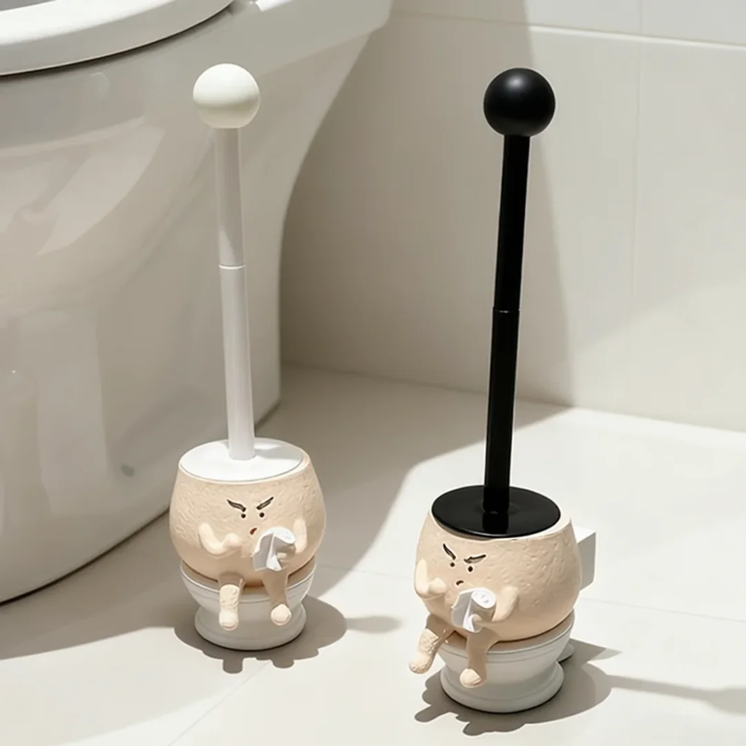 Whimsical Mini Toilet-Shaped Toilet Brush