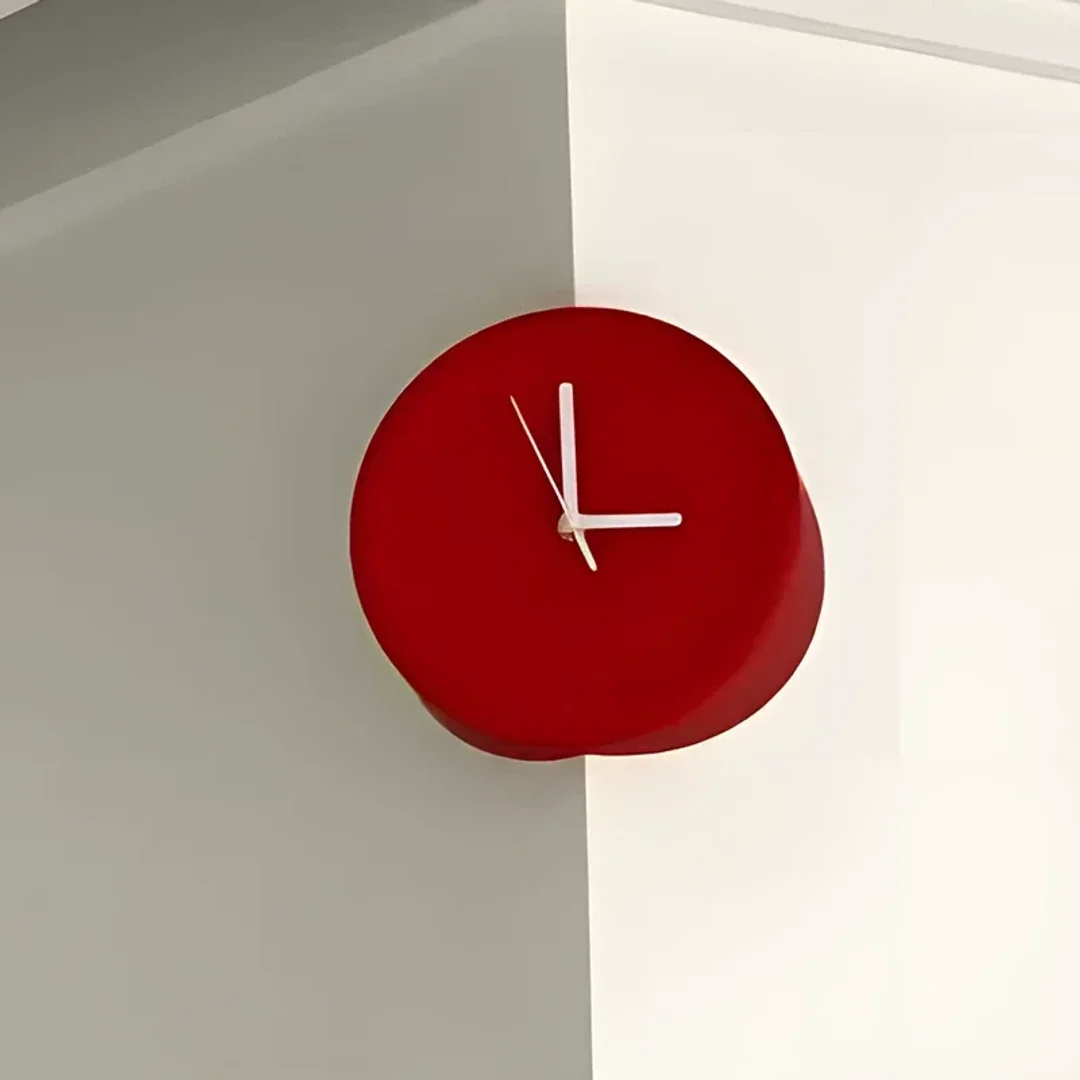 Corner Wall Clock Matte Metal 21cm