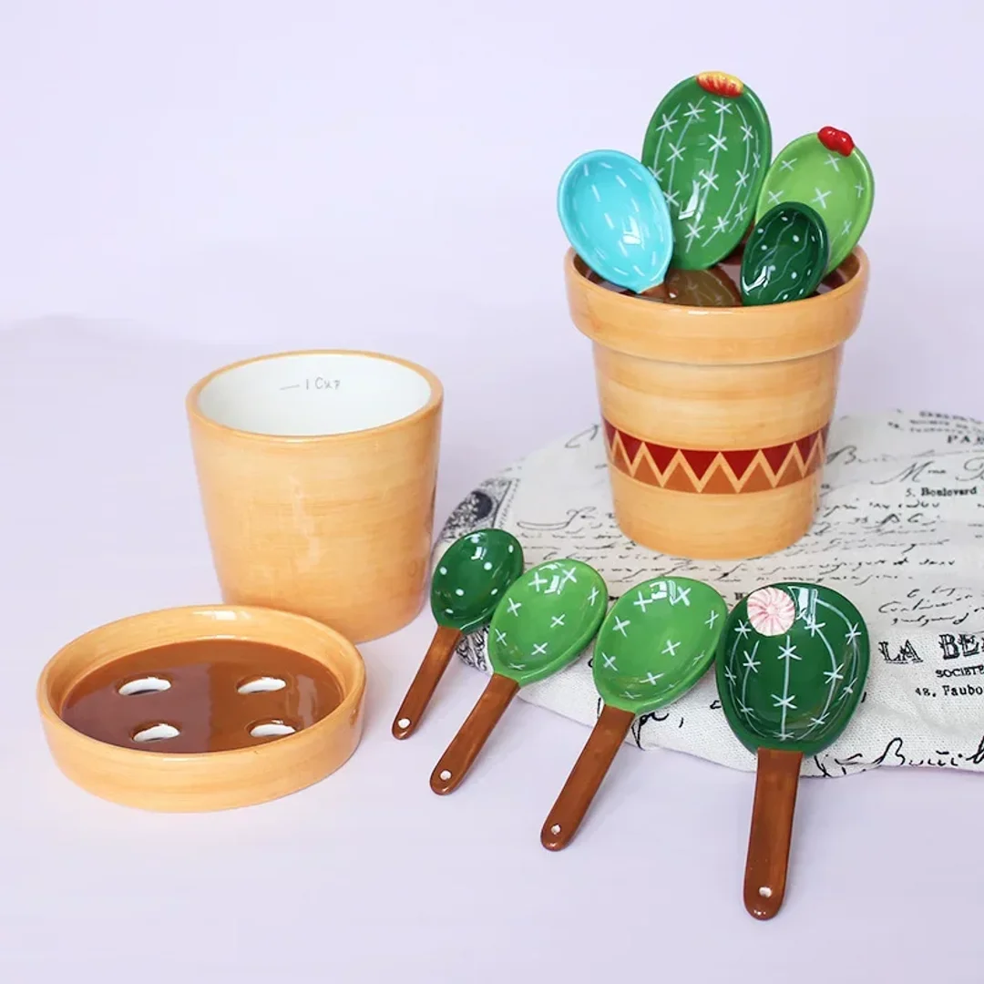 Cactus Ceramic Measuring Spoon Set