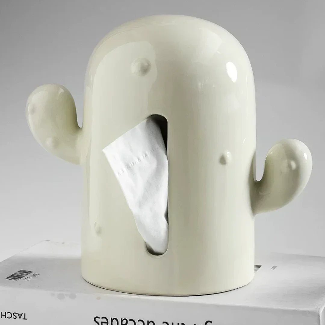 Cactus Ceramic Tissue Box