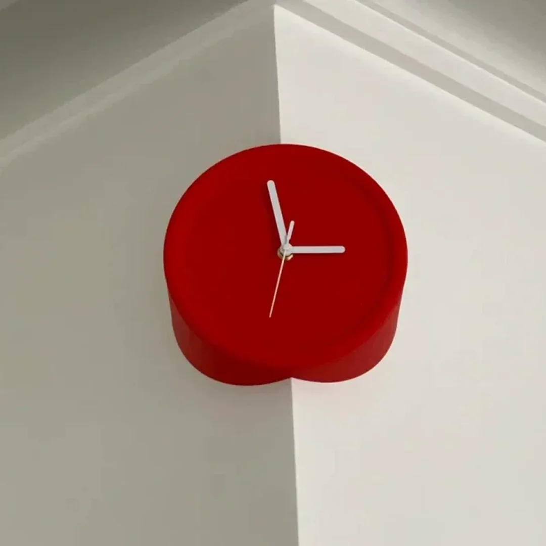 Corner Wall Clock Matte Metal 21cm