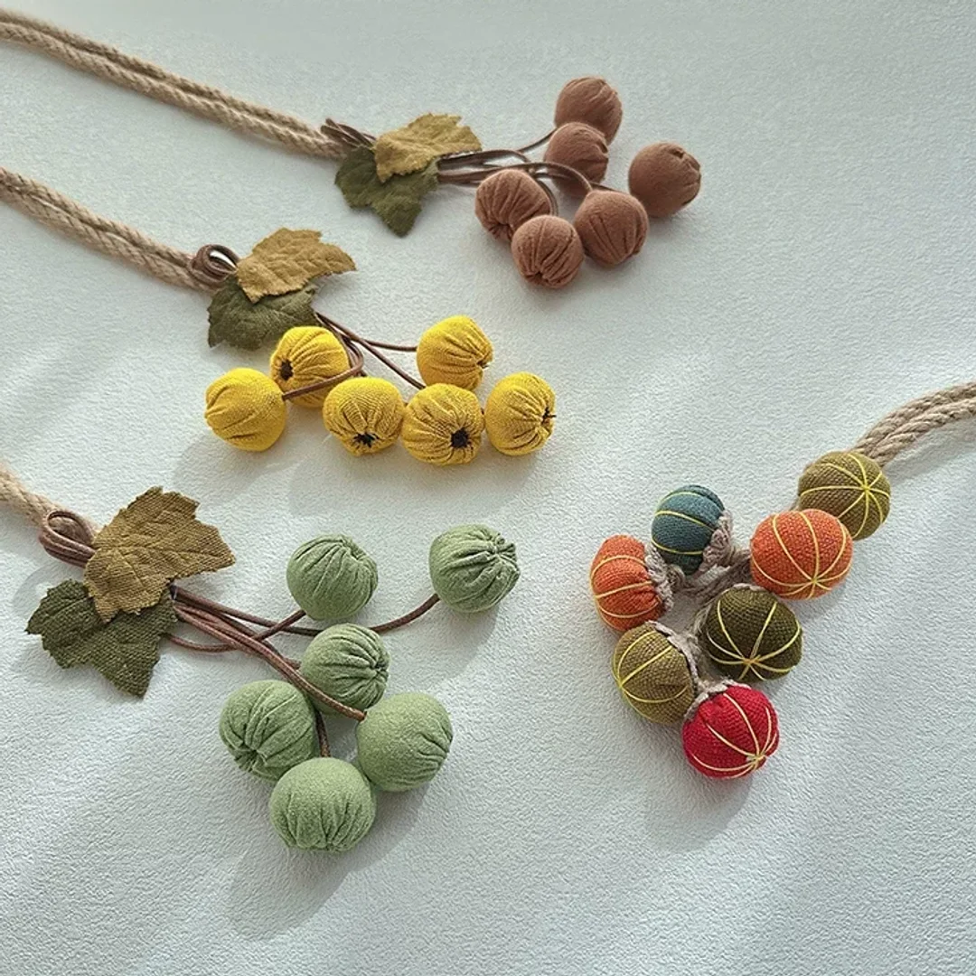 Harvest Pumpkin Beaded Curtain Tieback