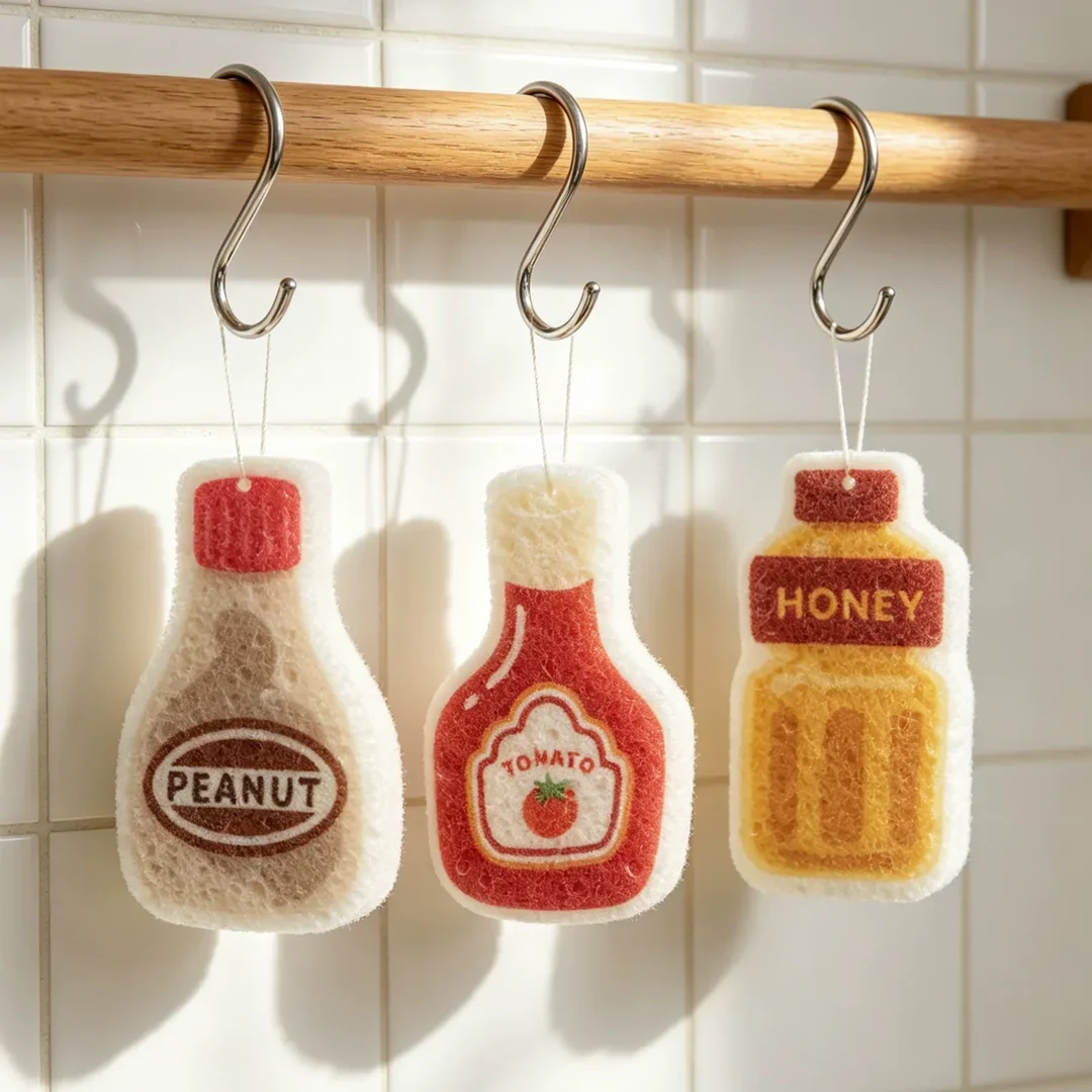 Wood Pulp Kitchen Cleaning Sponges (Set of 4)