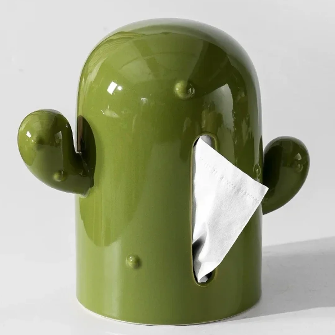 Cactus Ceramic Tissue Box