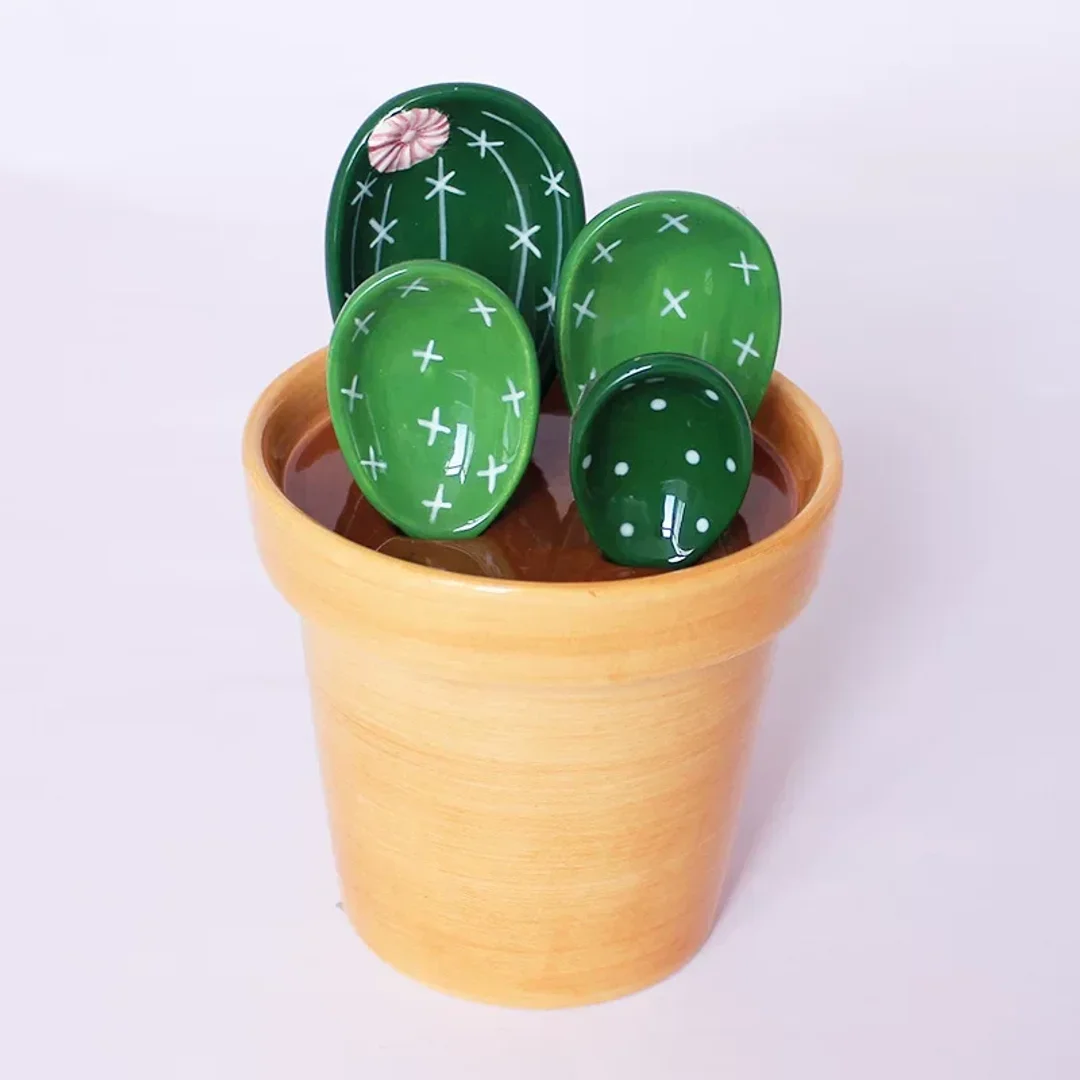 Cactus Ceramic Measuring Spoon Set