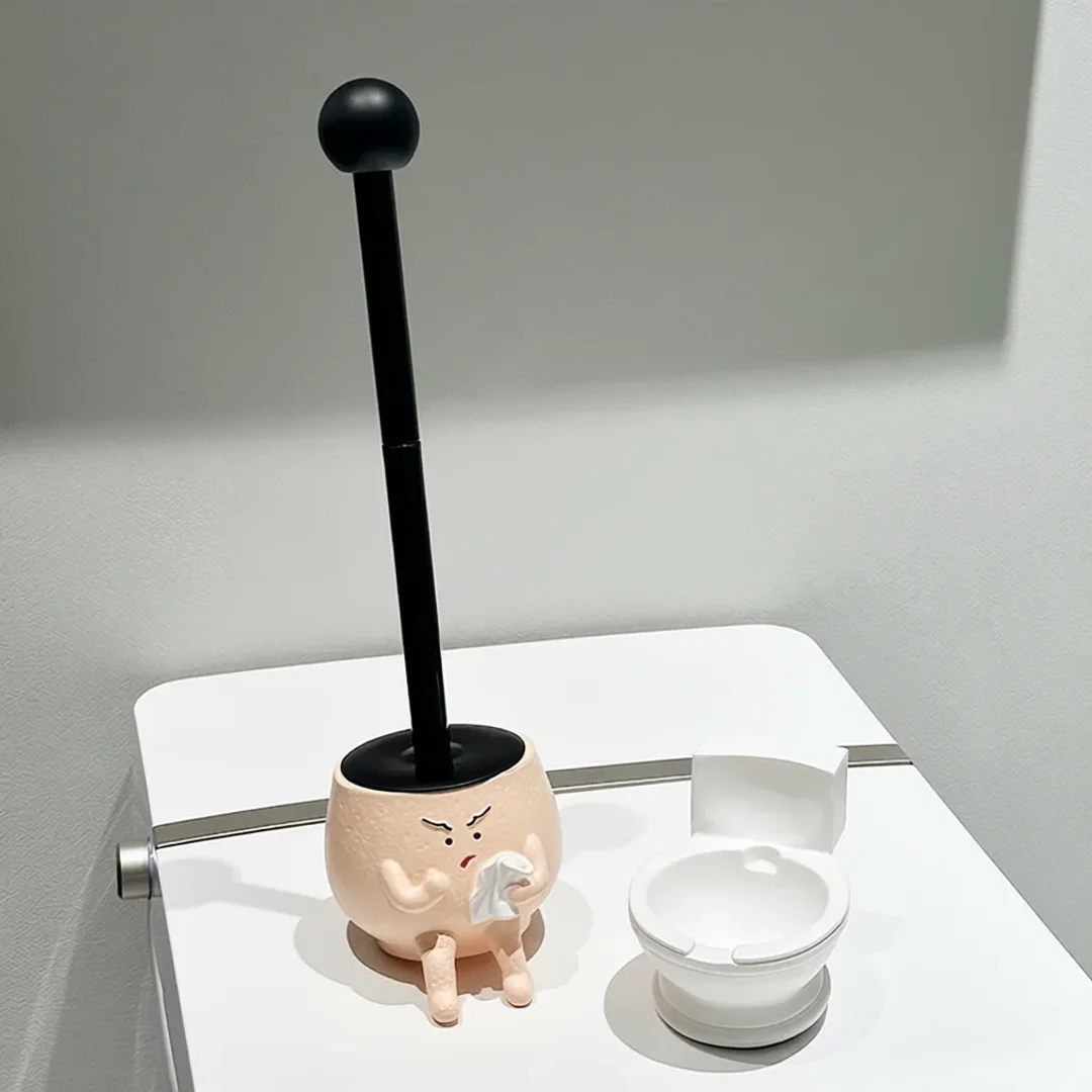 Whimsical Mini Toilet-Shaped Toilet Brush