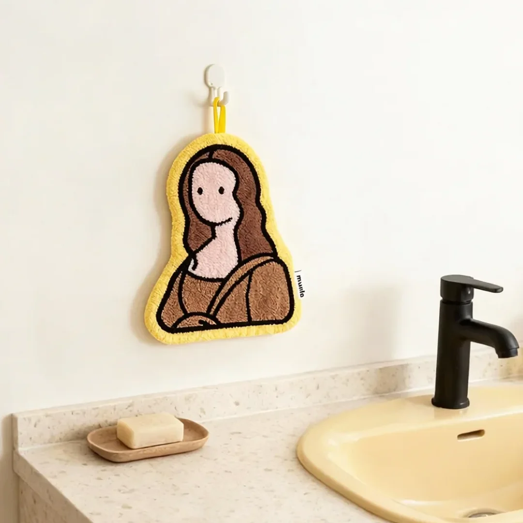 Master-Print Coral Velvet Hanging Hand Towel