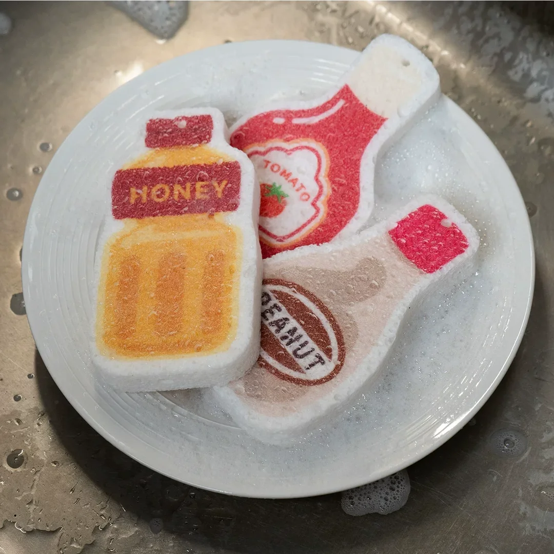 Wood Pulp Kitchen Cleaning Sponges (Set of 4)
