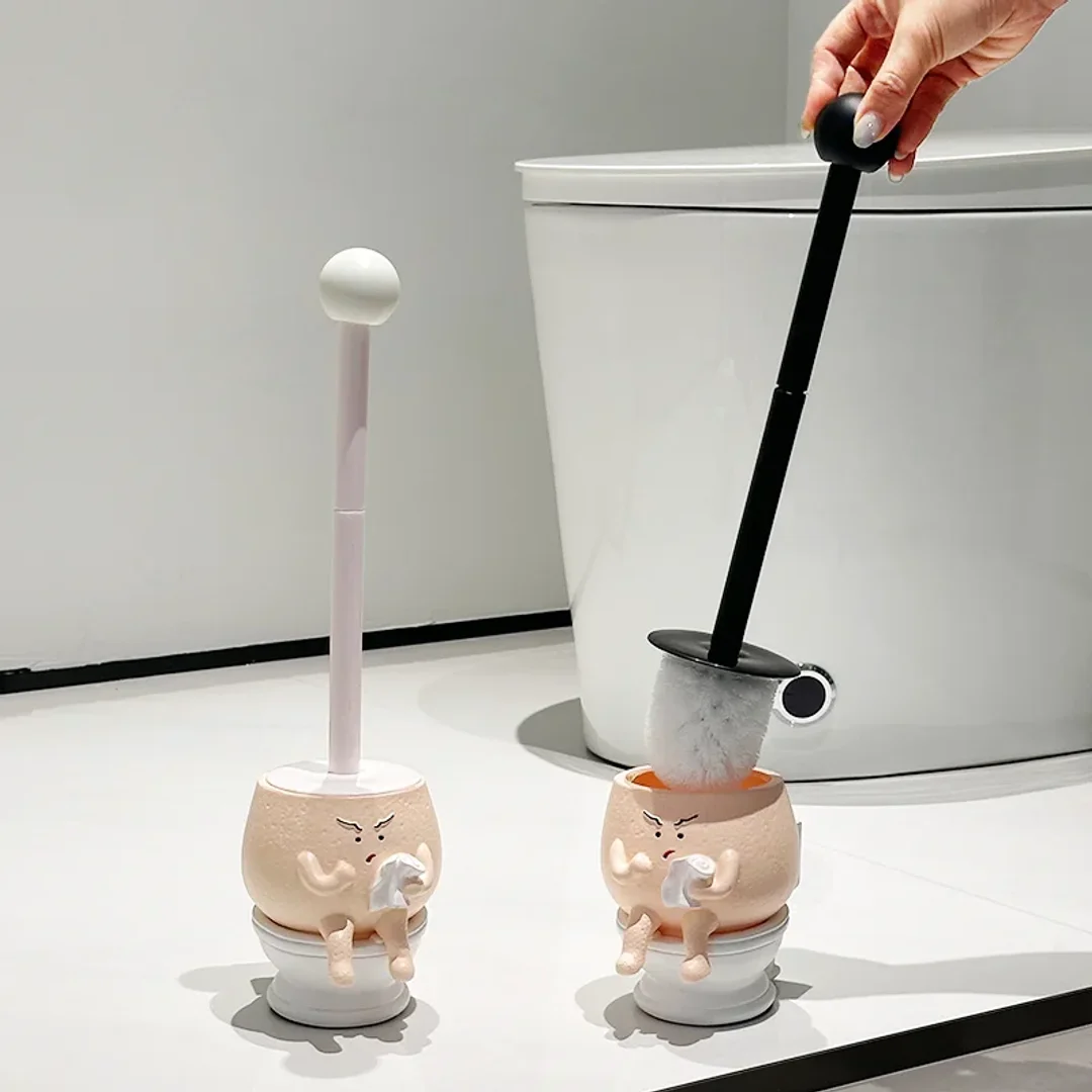 Whimsical Mini Toilet-Shaped Toilet Brush