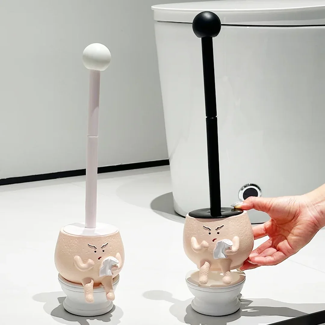 Whimsical Mini Toilet-Shaped Toilet Brush