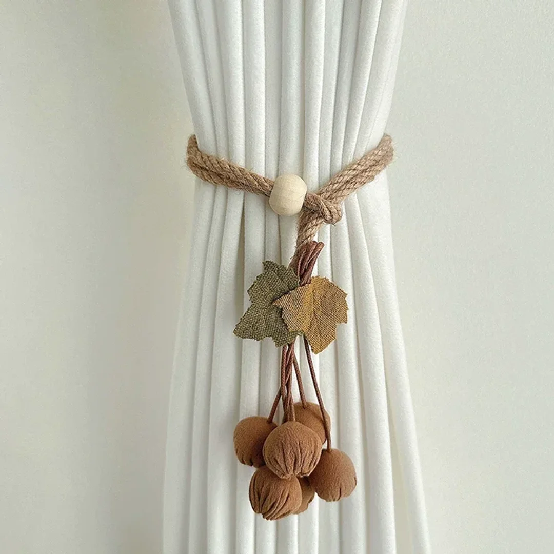 Harvest Pumpkin Beaded Curtain Tieback