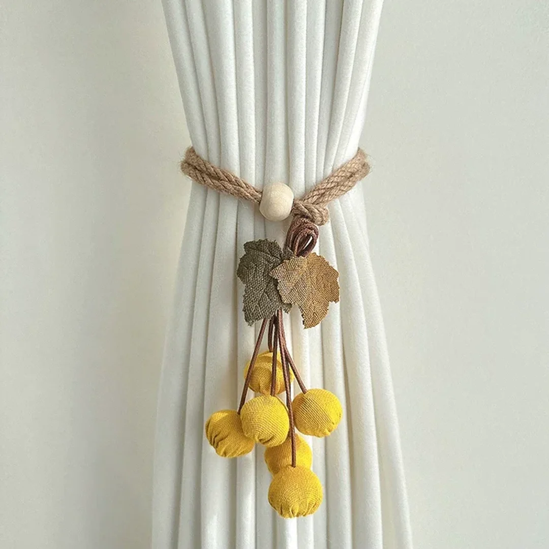 Harvest Pumpkin Beaded Curtain Tieback