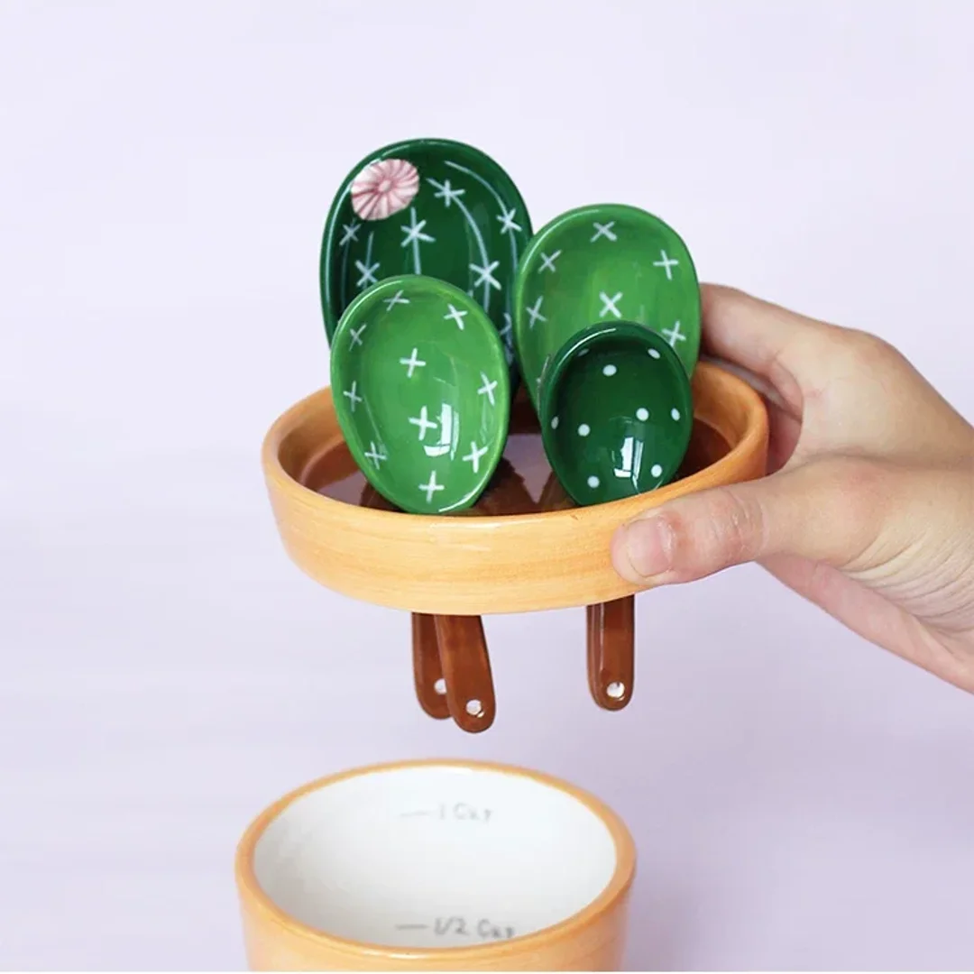 Cactus Ceramic Measuring Spoon Set