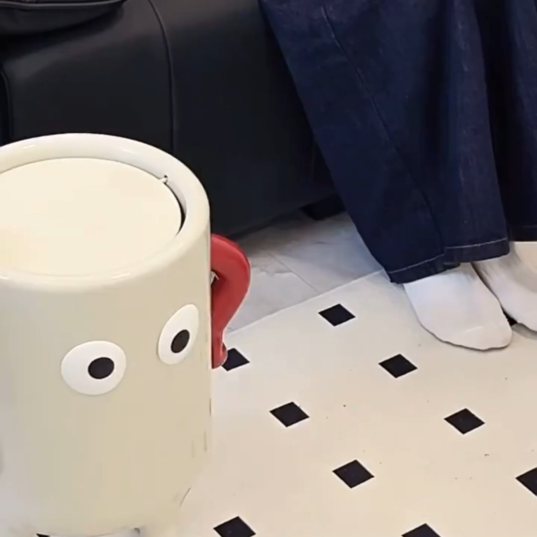 Tall Rolling Trash Can with Lid