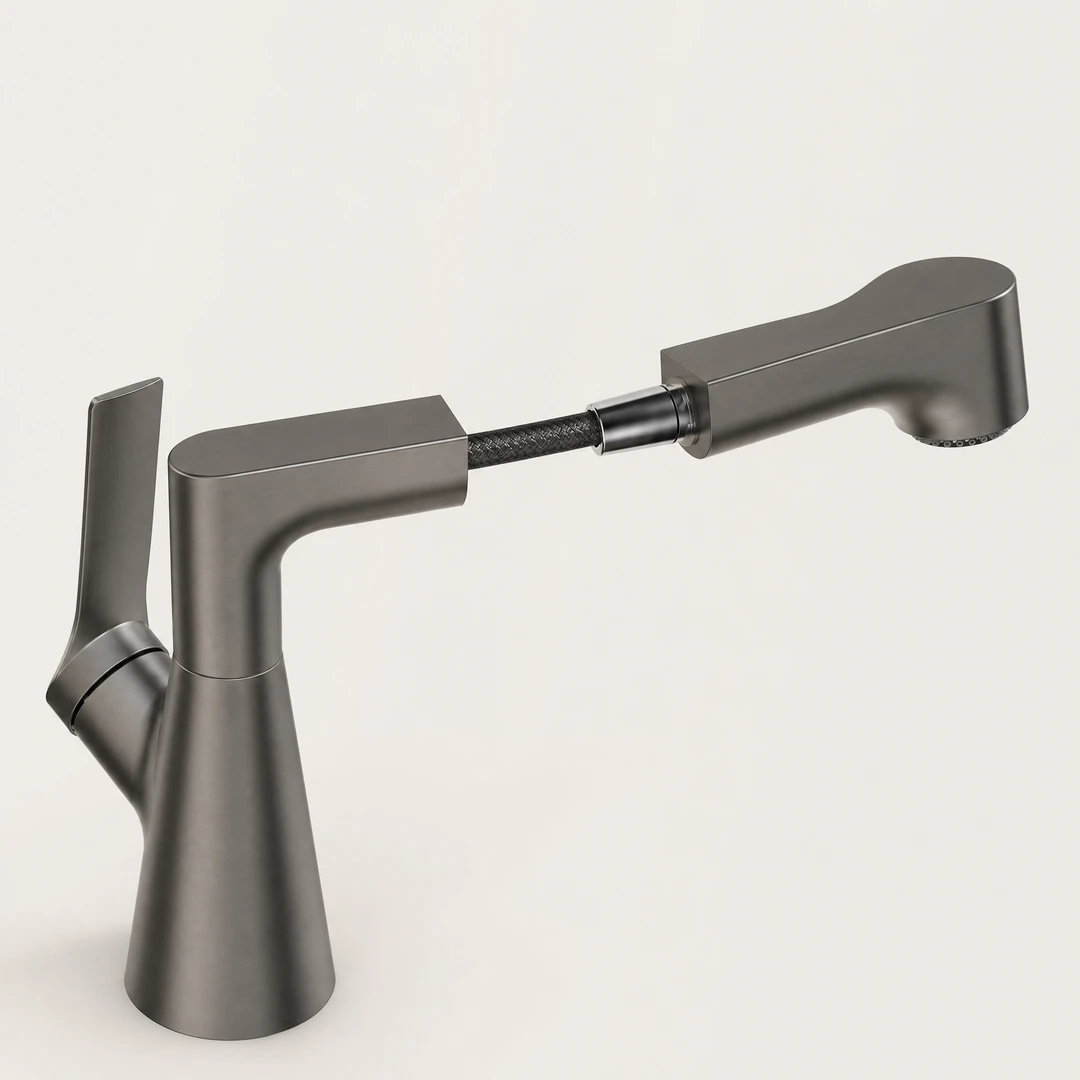 Height Adjustable Pull-Out Multi-Function Faucet - Pull-Out Feature