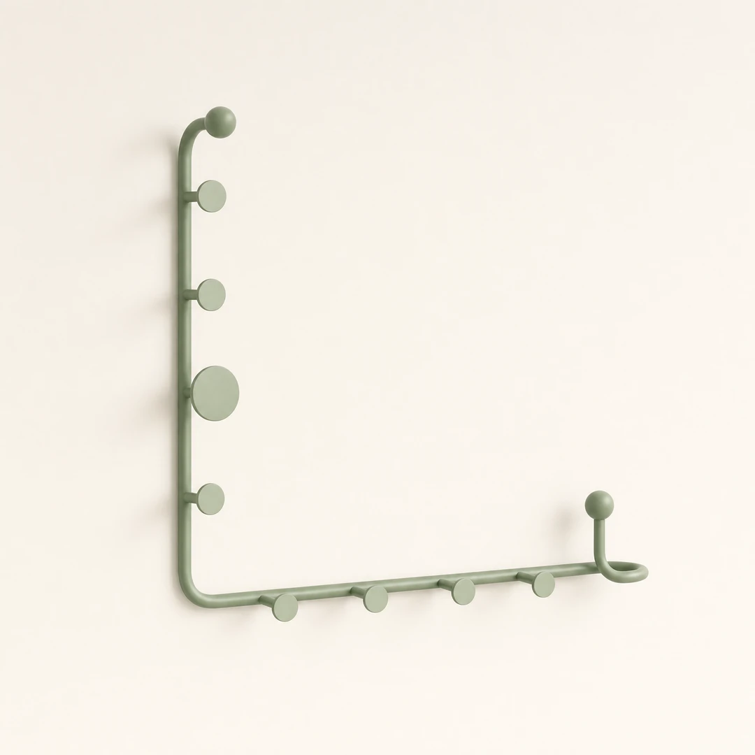 Single Tube Steel Coat Rack - Green product shot