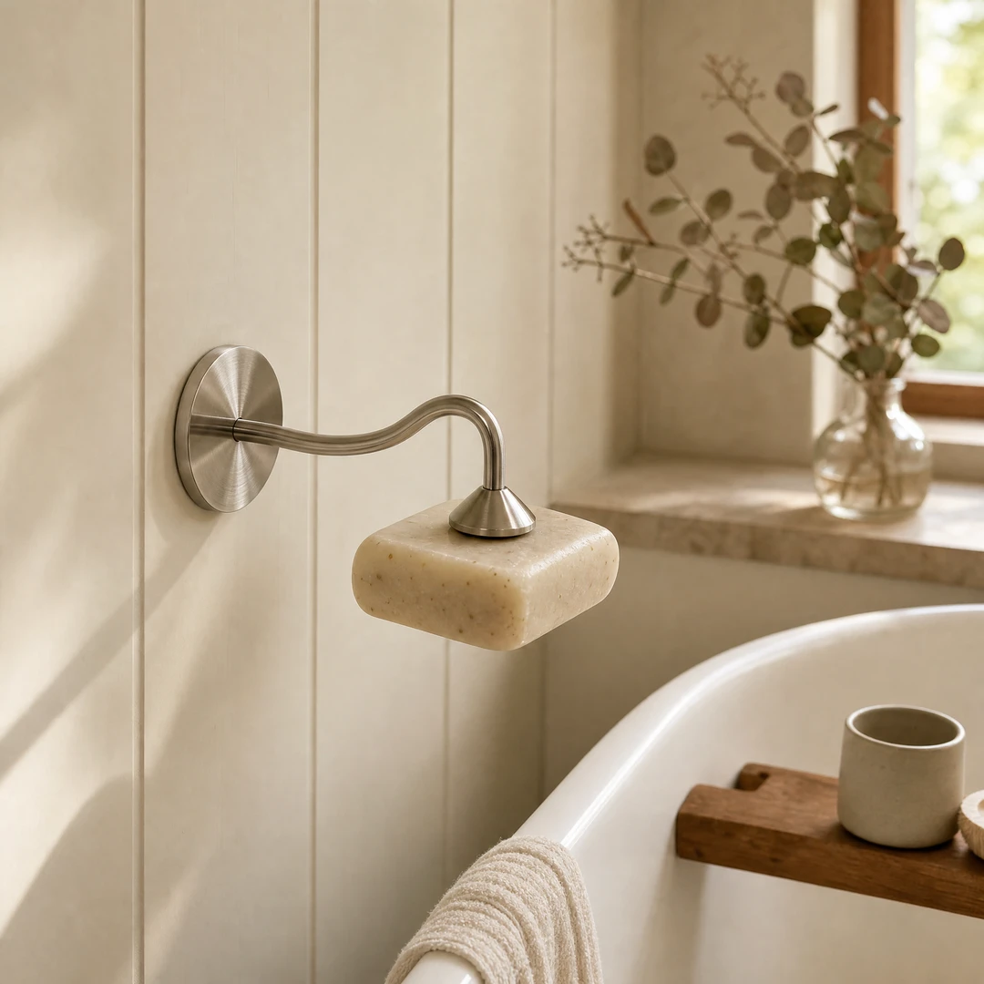 Magnetic Stainless Steel Soap Holder - Spa Bathtub Scene